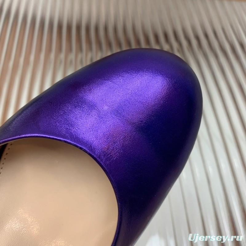 2025 Women Gianvito Rossi Purple Patent Leather High Heel Sandals