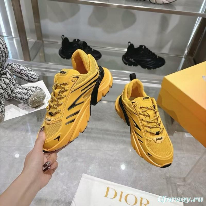 2024 Unisex Dior Yellow Mesh Sneaker MJ00360