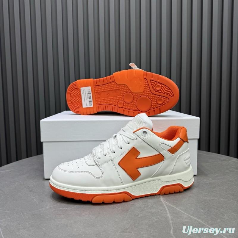 2025 Unisex Off-White White Orange Leather Sneakers MJ00320(W/M)