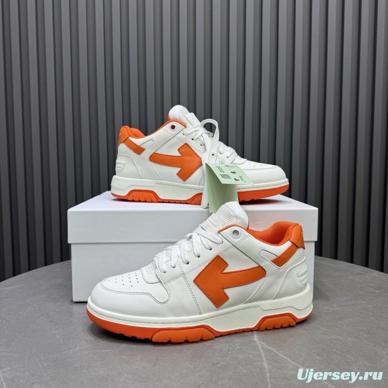 2025 Unisex Off-White White Orange Leather Sneakers MJ00320(W/M)