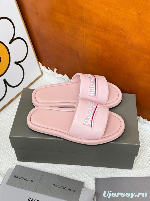 2025 Balenciaga Pink Rubber Slippers