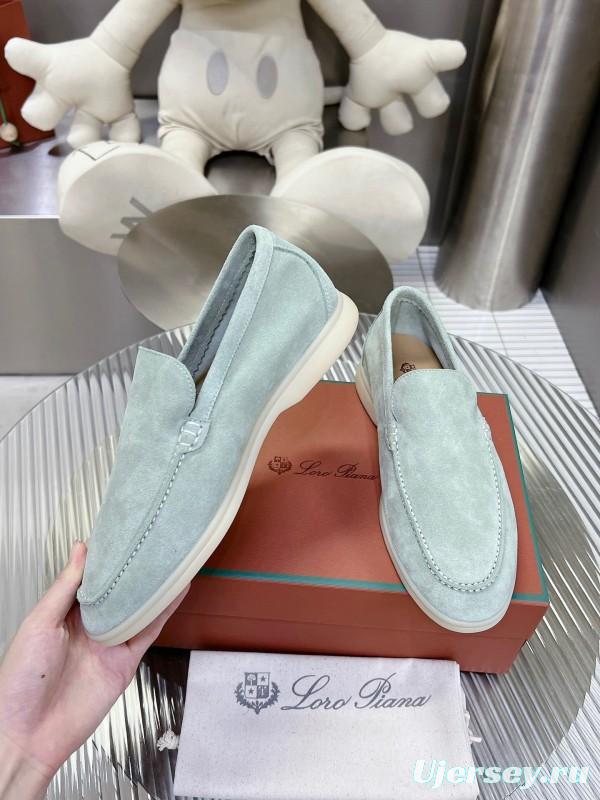 2025 Men LP Light Green Suede Loafers