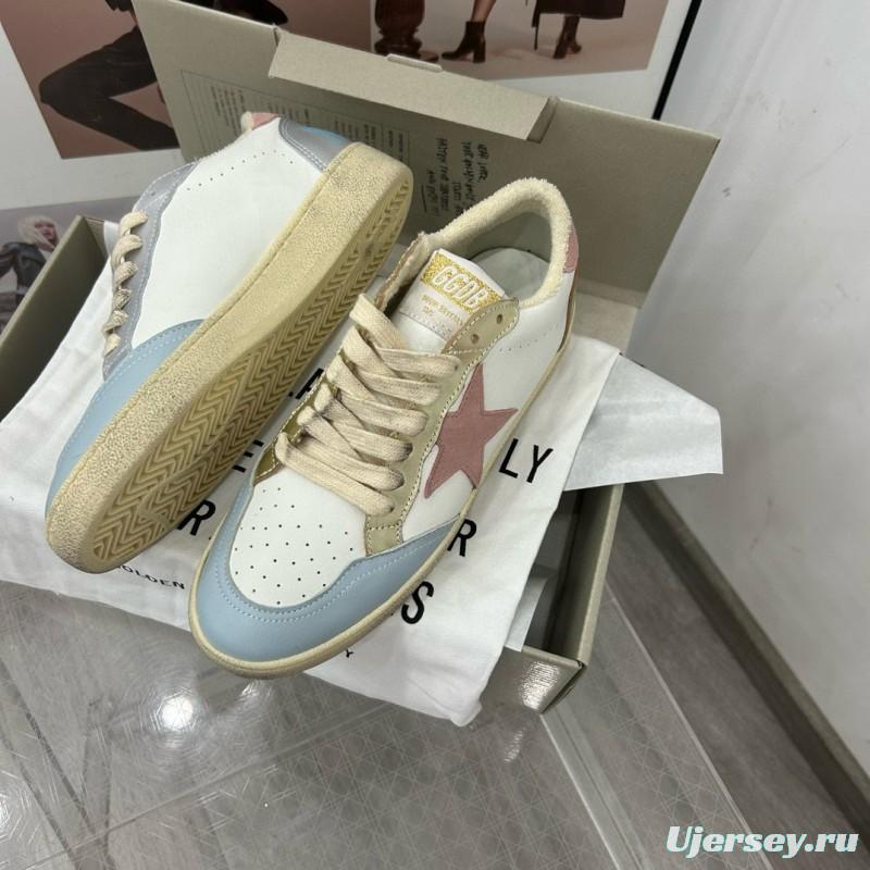 2024 Unisex GGDB White Light Blue Pink Leather Low Top Sneakers MJ00260