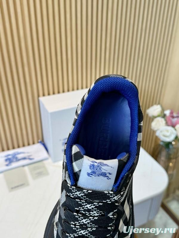 2024 Unisex Burberry Black White Classic Cotton Sneakers MJ00320