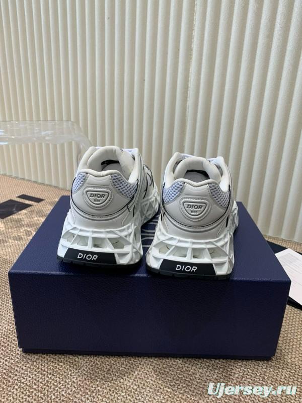2024 Unisex Dior Beige Grey White Leather Mesh Sneakers MJ00400