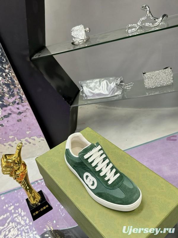 2024 Unisex Gucci Green Imported Suede Leather Sneakers MJ00310