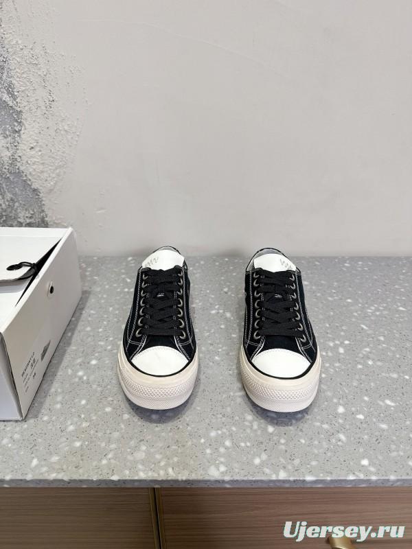 2025 Unisex VISVIM Black Canvas Sneakers KFY00260