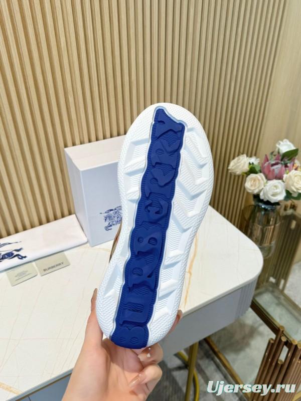 2024 Unisex Burberry Beige Black Cotton Casual Shoes MJ00320