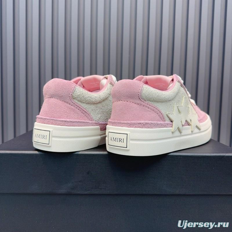 2024 Women Amiri Pink White Canvas Sneakers MJ00300