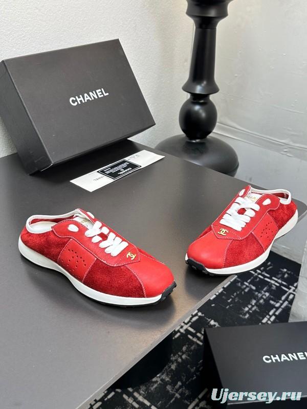 2025 Women Chanel Red Leather Casual Sneakers Fashion Craft LY00360(F)