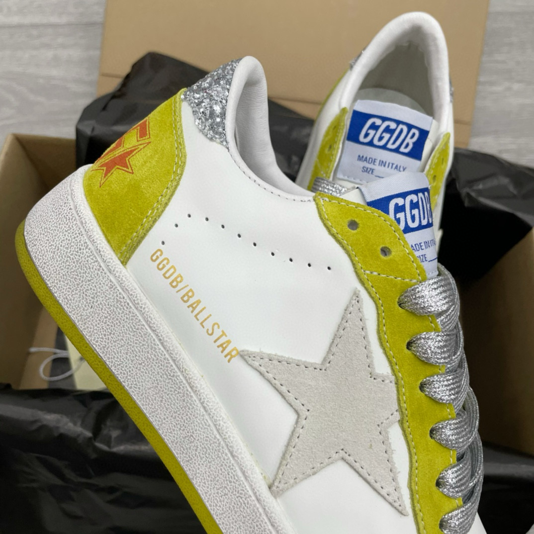 2024 Unisex GGDB White Yellow Suede Leather Sneaker MJ00260