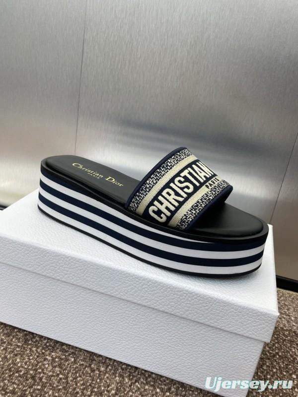 2025 Slippers Dior Black Canvas Slippers