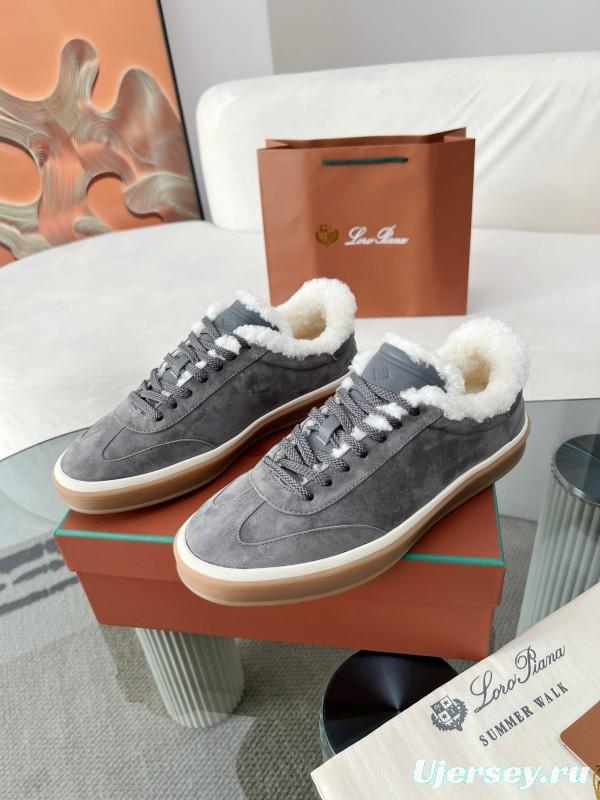 2024 Unisex Le Parmentier Grey Suede Rubber Low Top Sneakers MJ00350