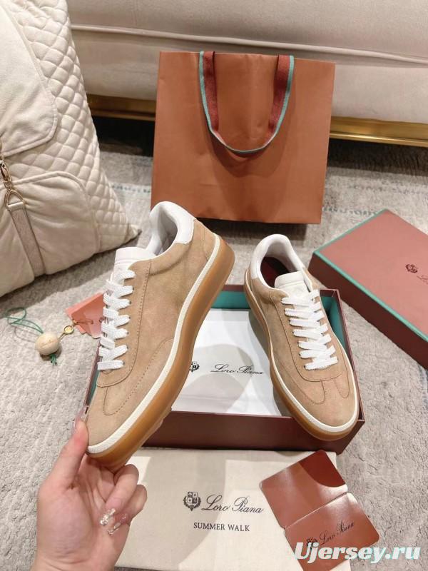 2025 Unisex Le Parmentier Beige White Soft Leather Sneakers Top Version LY00320(F)/LY00330(M)