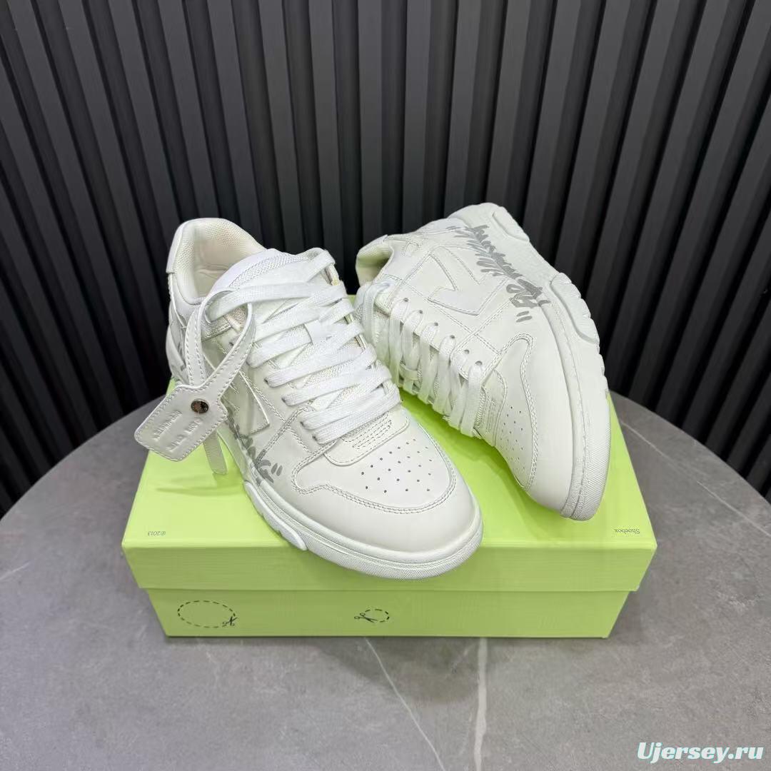 2025 Unisex Off-White White Leather Sneakers KFY00310