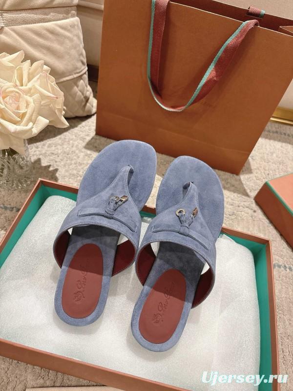 2025 Women LP Blue Suede Slippers LY00350