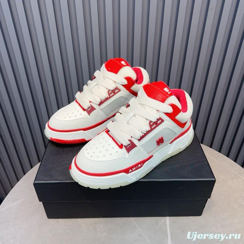 2024 Unisex Amiri White Red Leather Sneakers MJ00360