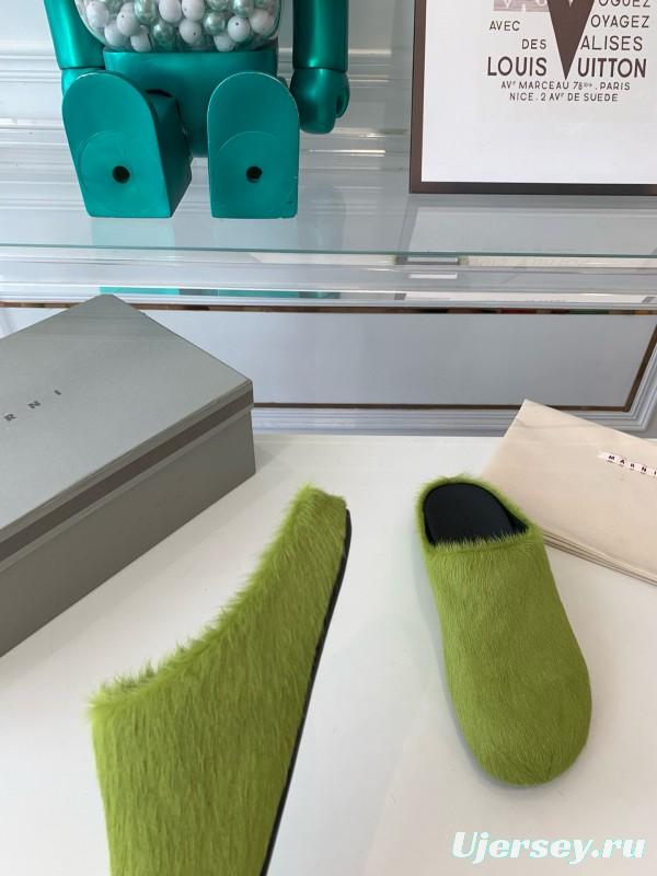 2024 Slippers Marni Green Horsehair Slippers