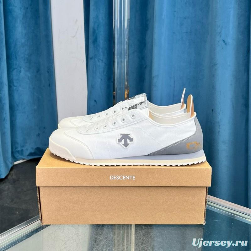 2024 Unisex Descente White Grey Canvas Plimsolls MJ00280