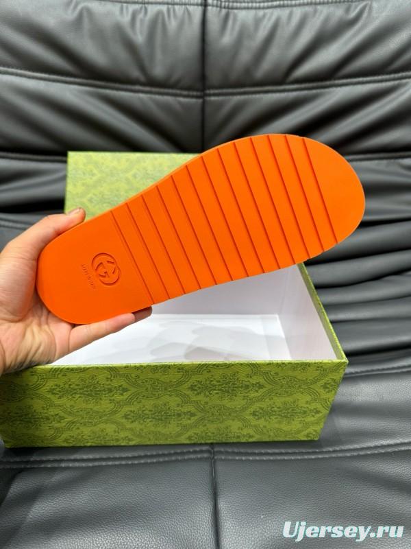 2024 GUCCI orange leather slippers MJ00200