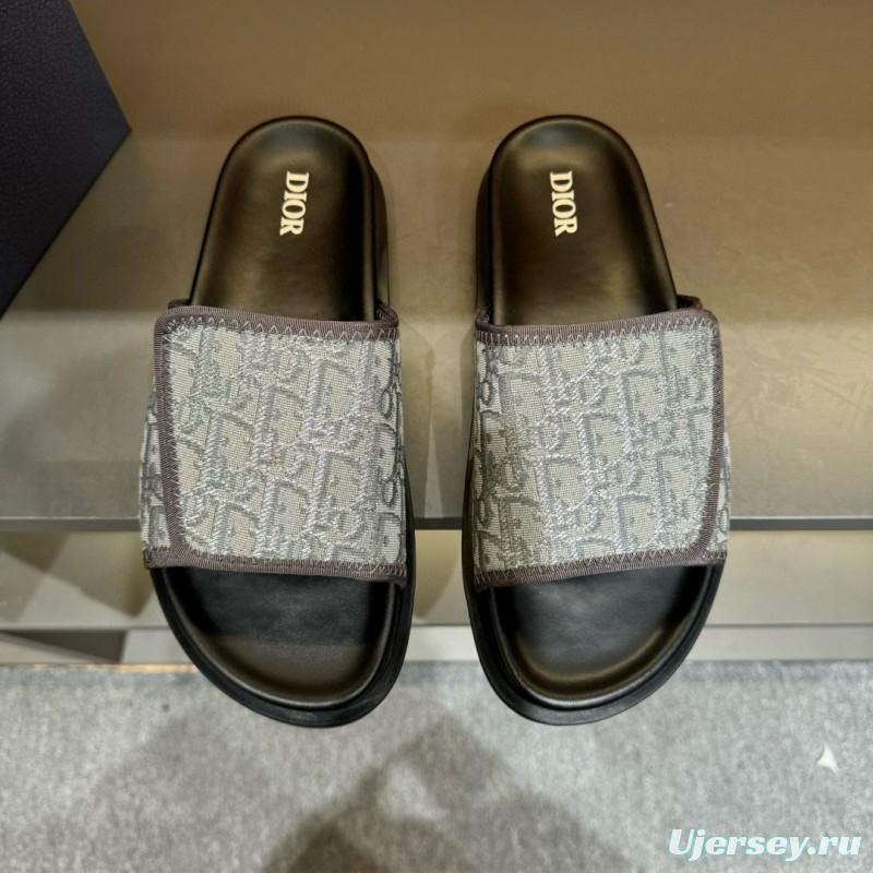 2024 Slippers Dior gray fabric Slippers MJ00180