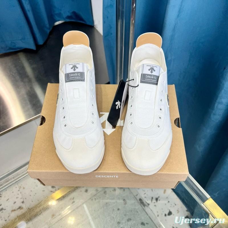 2024 Unisex Descente White Grey Canvas Plimsolls MJ00280