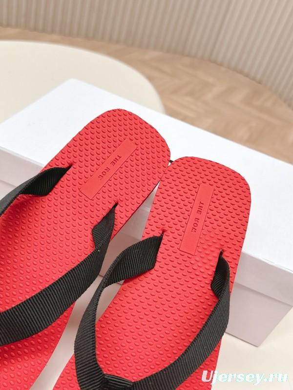 2025 The Row Red Black Rubber Slippers