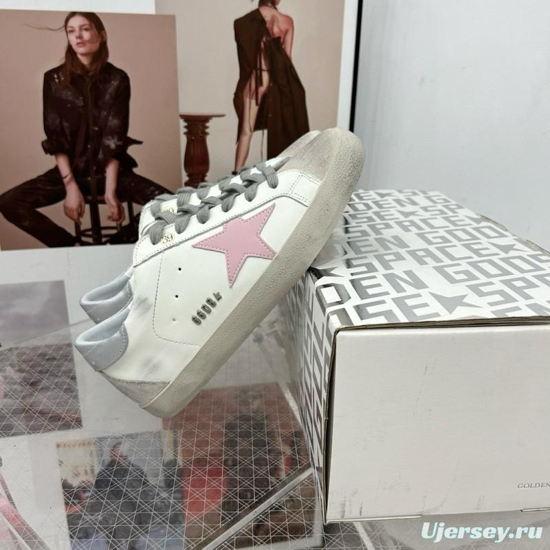 2025 Women GGDB White Pink Leather Sneakers