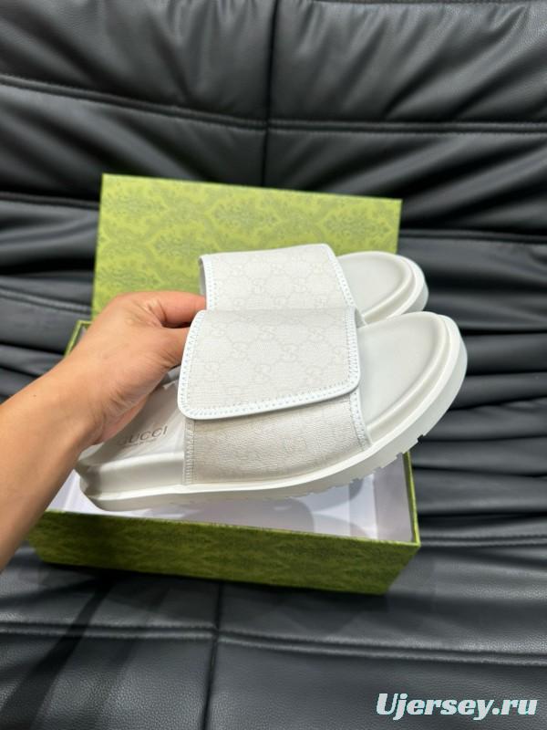 2024 Gucci White Fabric Slippers MJ00200