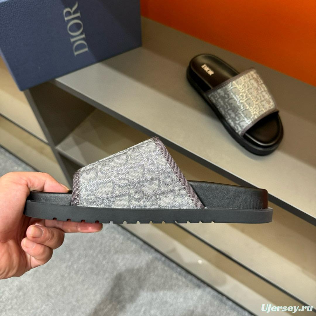 2024 Slippers Dior gray fabric Slippers MJ00180