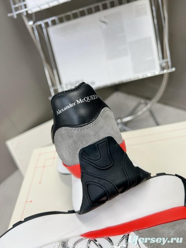 2024 Unisex Alexander McQueen White Black Grey Red Leather Sheepskin Sneakers MJ00370