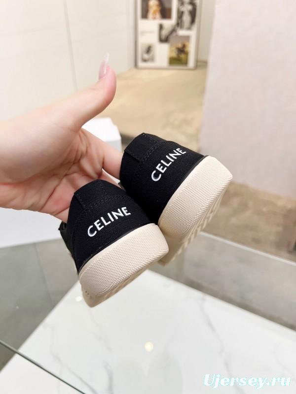 2025 Women Celine Black Canvas Sneakers LY00210