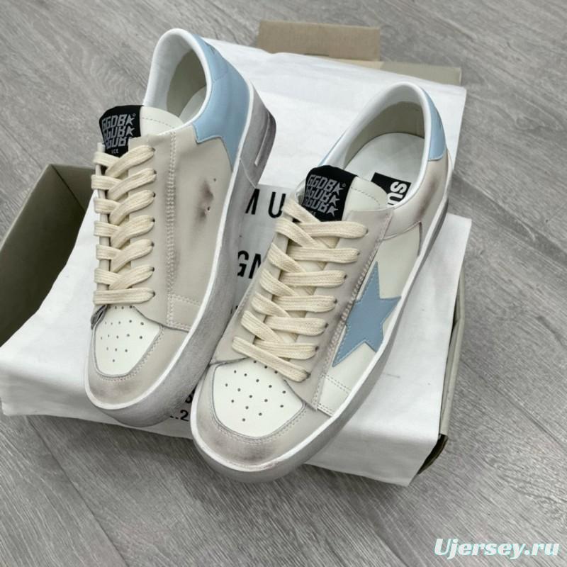 2024 Unisex GGDB White Light Blue Suede Leather Sneakers MJ00260