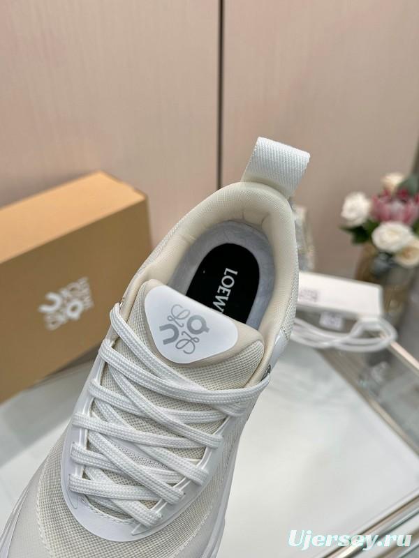 2025 Unisex Loewe White Mesh Rubber Sneakers