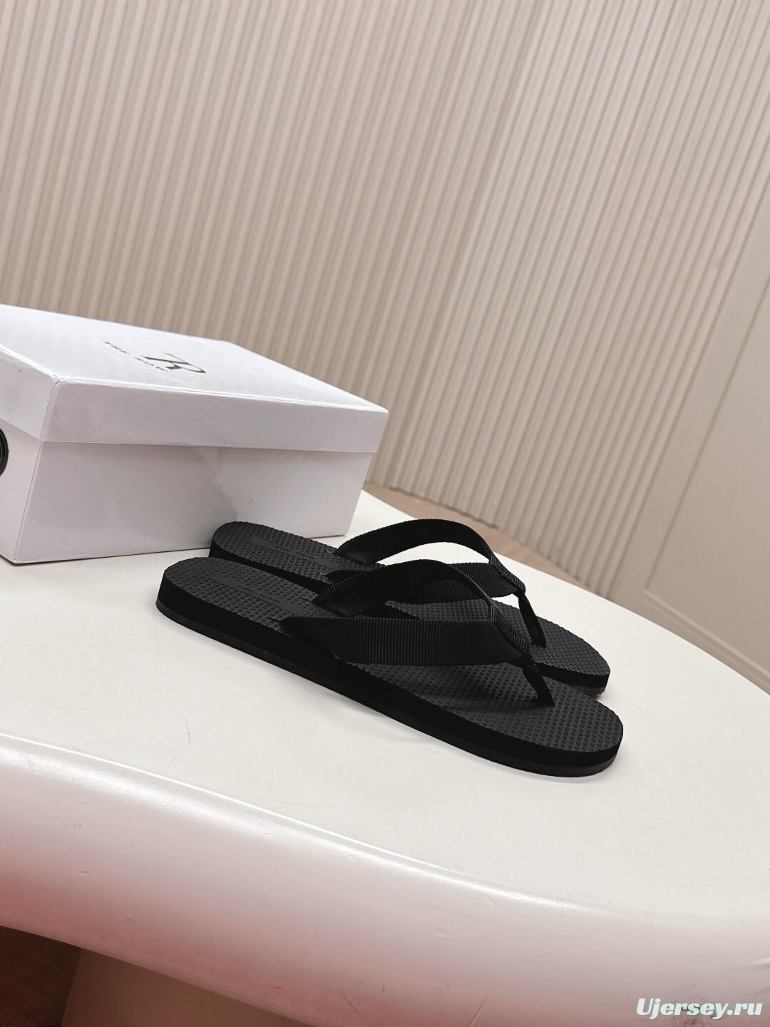 2025 The Row Black Rubber Slippers