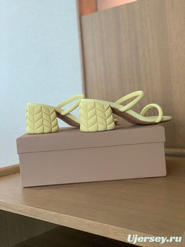 2025 Women Gianvito Rossi Yellow Leather Sandals