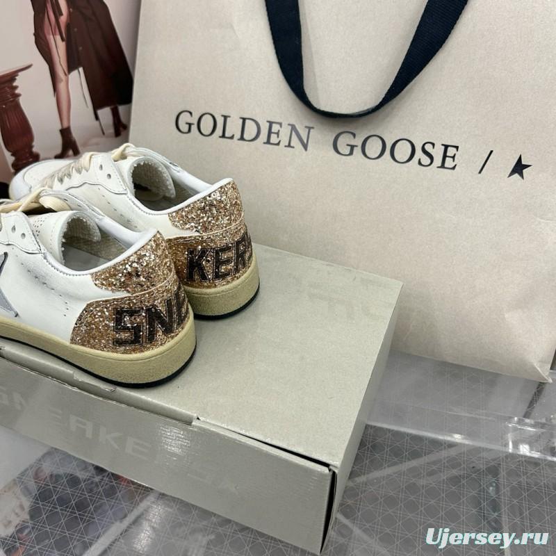 2024 Unisex GGDB White Silver Glitter Leather Sneakers MJ00260