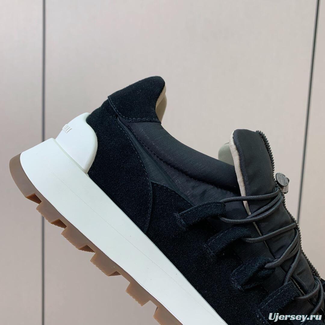 2025 Unisex Brunello Cucinelli Black Suede Leather Sneakers LY