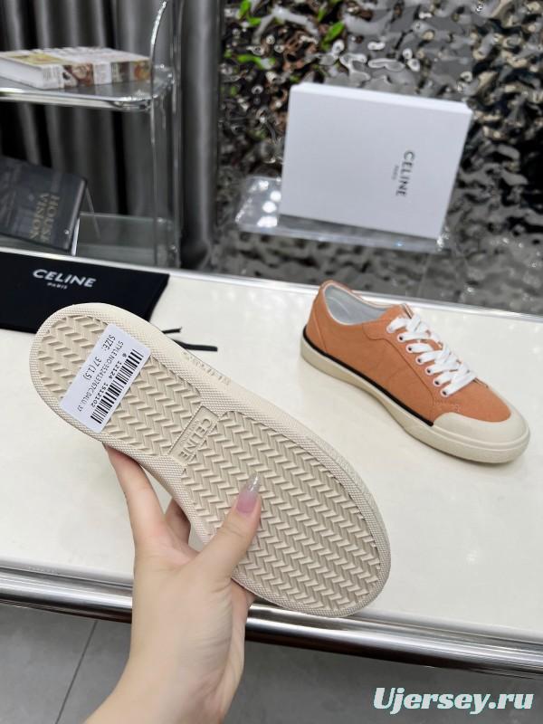 2025 Women Celine Apricot Canvas Sneakers LY00210