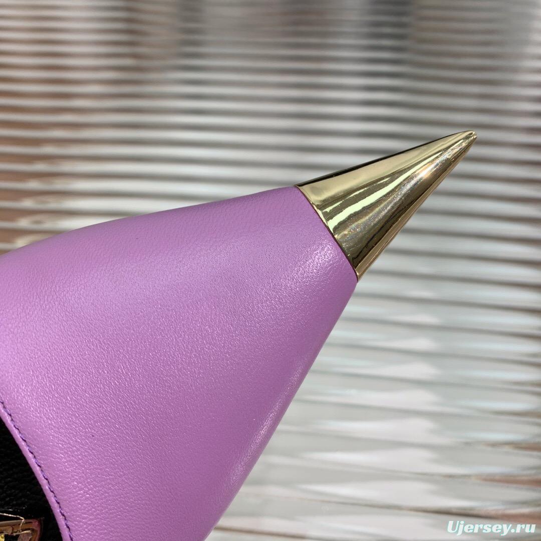 2025 Women TOM FORD Purple Gold Leather Mules