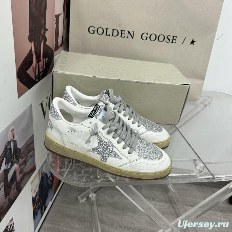 2024 Women GGDB White Silver Leather Suede Sneakers MJ00260