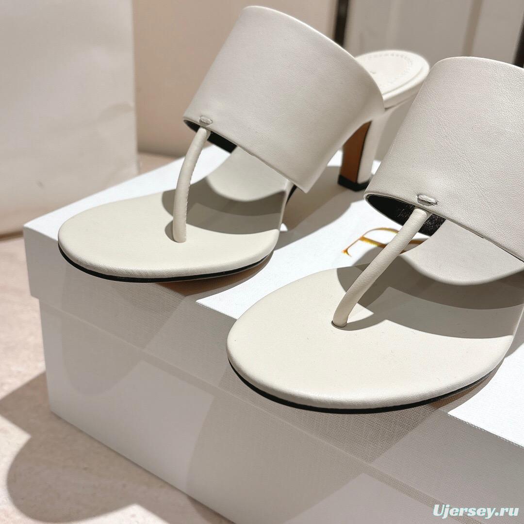 2025 Toteme White Calfskin Slippers