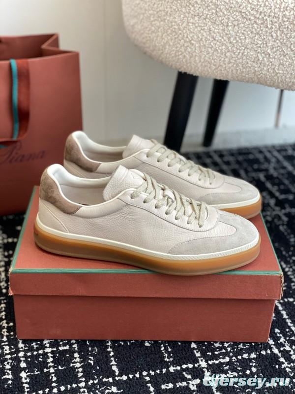 2024 Unisex LP White Beige Leather Suede Plimsolls MJ00320