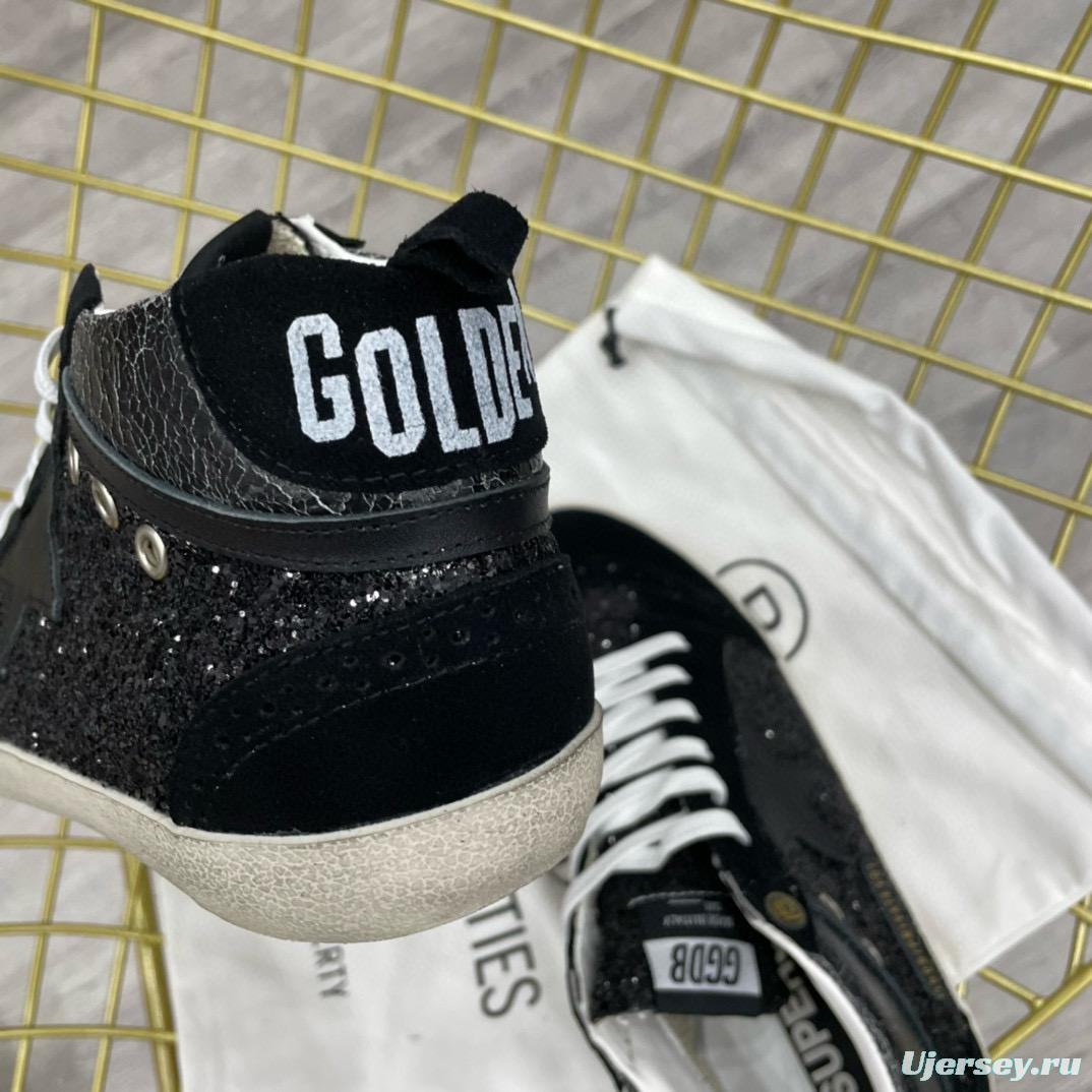 2024 Unisex GGDB Black Suede Glitter High Top Sneakers MJ00300