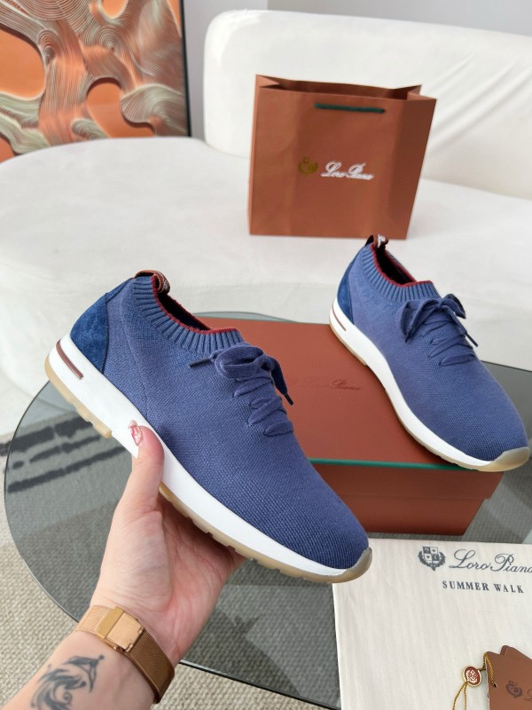 2024 Men Le Parmentier Blue Wool Knit Sneakers MJ00330