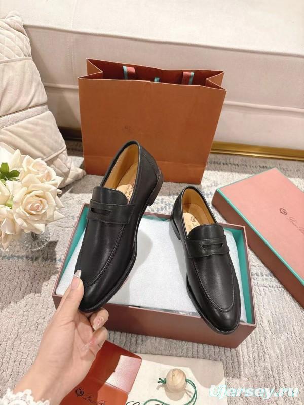 2025 Women Le Parmentier Black Leather Loafers LY00340
