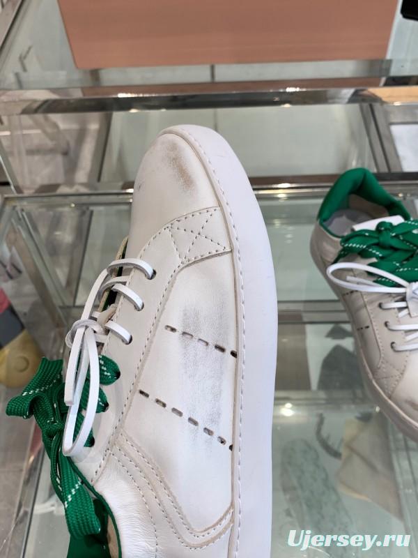 2025 Women Miu Miu White Green Leather Sneakers LY00290