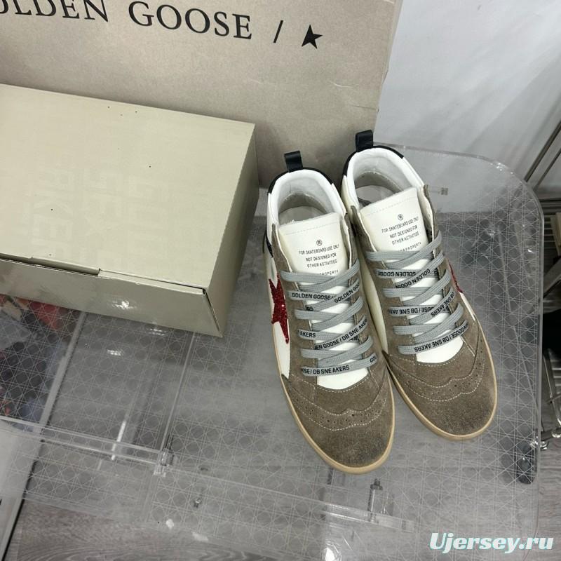 2024 Unisex GGDB White Red Glitter Suede Leather Sneakers MJ00300