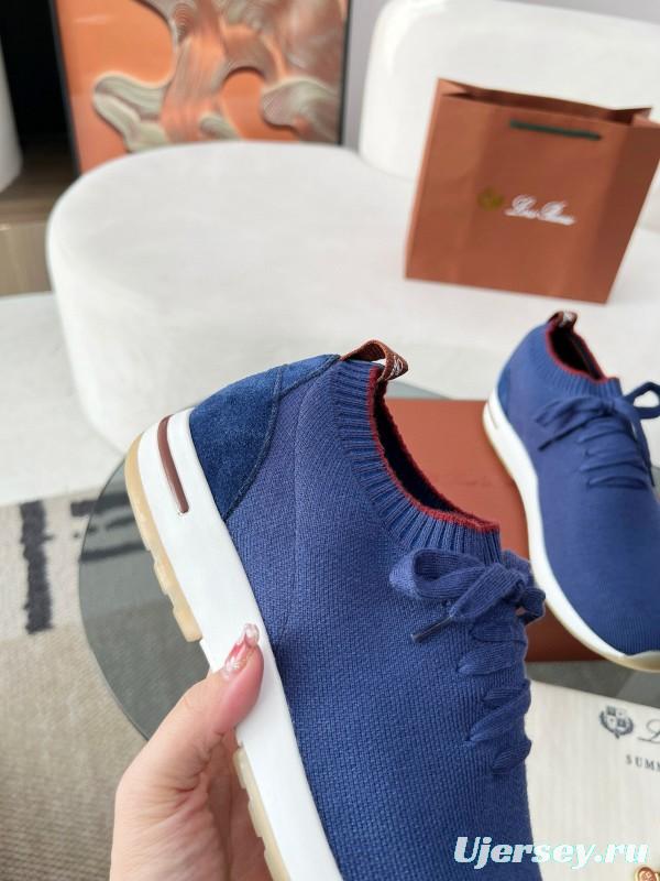 2024 Men Le Parmentier Blue Wool Knit Sneakers MJ00330