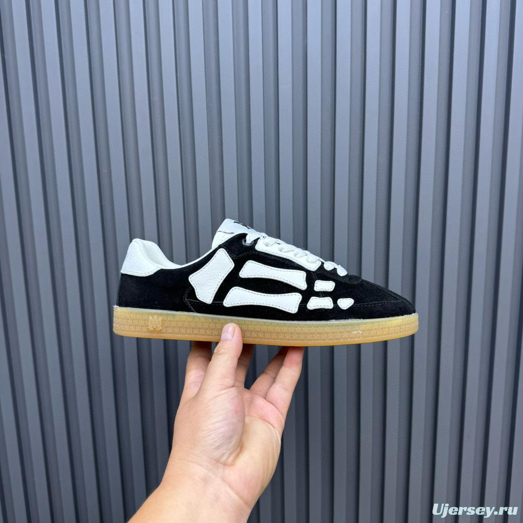 2024 Unisex Amiri Black White Suede Leather Sneakers MJ00300